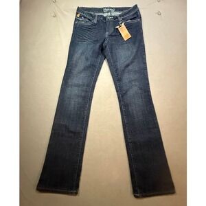 Robin's Jeans Womens Jeans Straight Dark Wash Embellished Pockets 30X32.